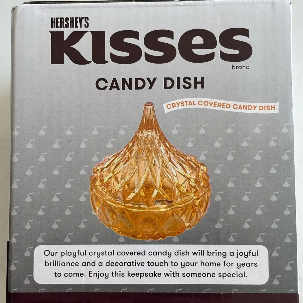 NWT Hersheys Kisses Crystal Covered Candy Dish Gold Godinger 5
